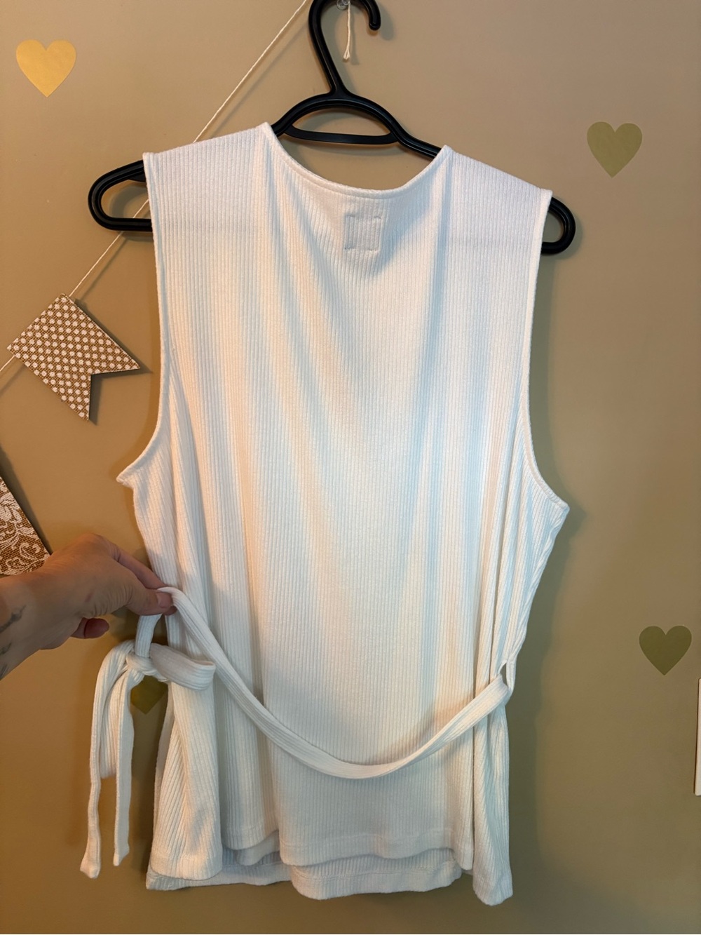 GAP Cream Ribbed Wrap Tank Top - Picture 8 of 8